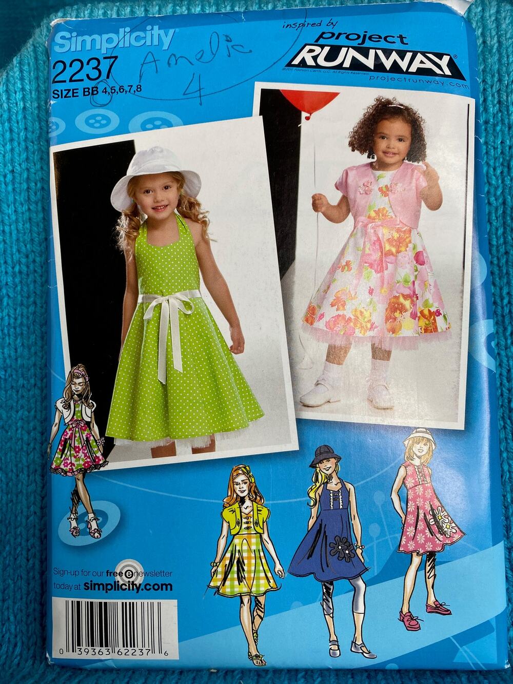 Simplicity Sewing pattern 2237 toddler dress flare skirt size 4
